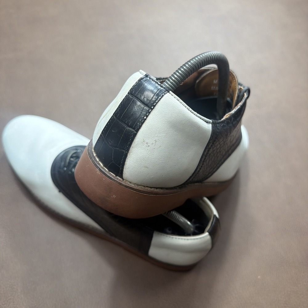 VTG 90's Polo Ralph Lauren CROC LEATHER Golf Shoes Mens Size 10.5 Made Portugal - Picture 6 of 14